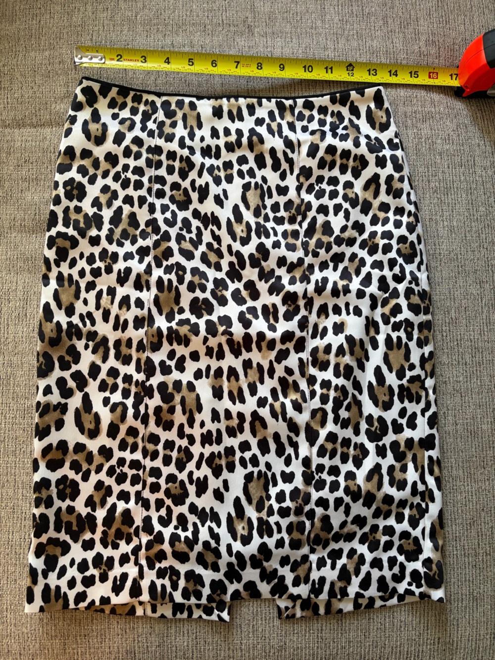 White House Black Market Leopard-Print Pencil Skirt in Black and Tan